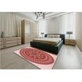 thumbnail image 4 of Ahgly Company Indoor Square Patterned Light Salmon Pink Area Rugs, 8' Square, 4 of 6