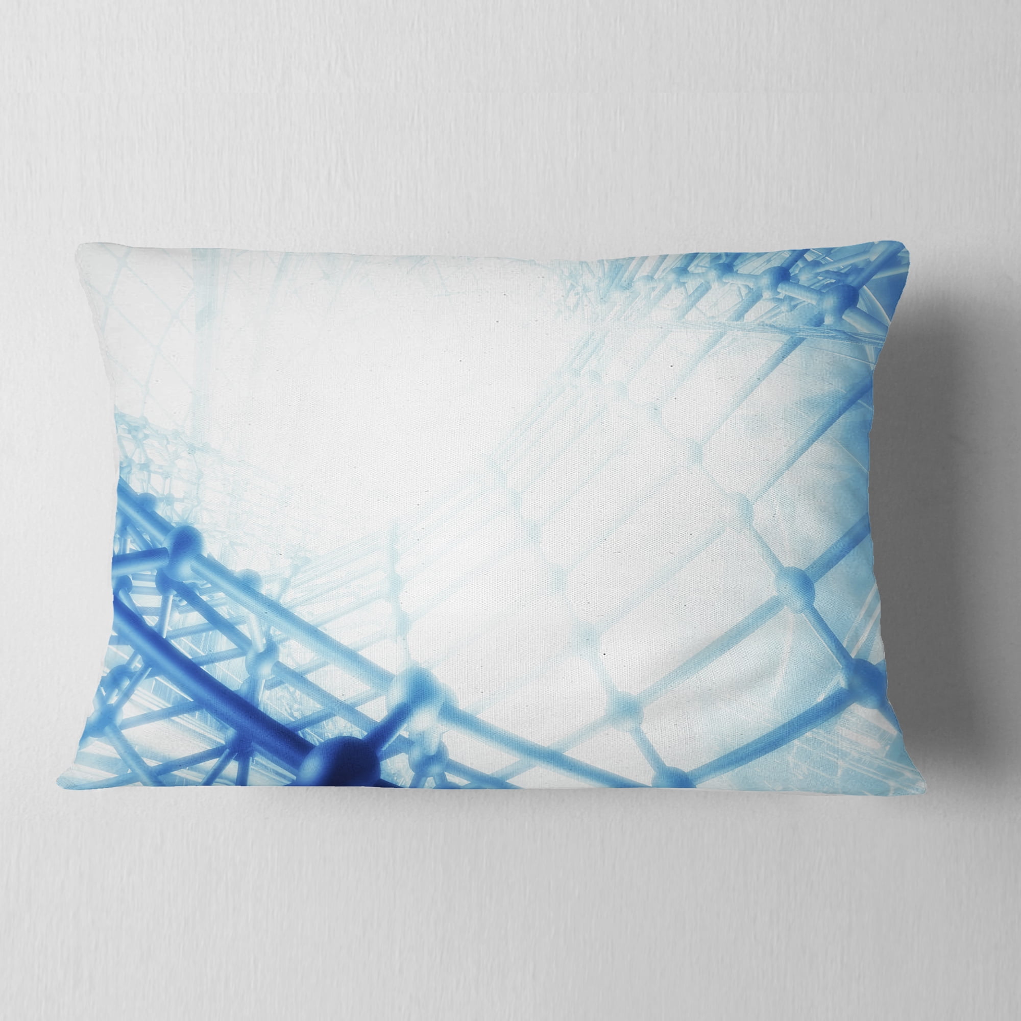 Designart 3D Abstract Art Blue Pattern - Abstract Throw Pillow - 12x20