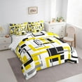 thumbnail image 3 of Homewish Yellow White Lines 7-Piece Twin Bedding Sets,Geometric Stripe Bedding Comforter Set,Abstract Desgin Sheet Sets For Adult,Luxury Bedroom Decor, 3 of 8