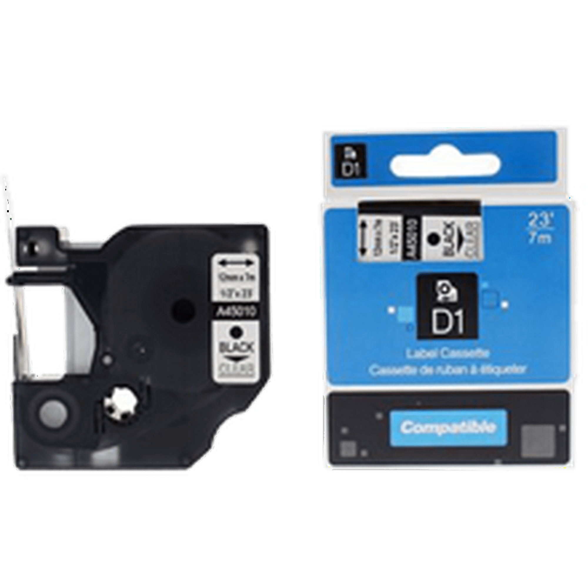 Zoomtoner Compatible for DYMO LabelMANAGER 150 DYMO A45010 Ribbon Tape Cartridge Black on Clear 12 mm X 7 m