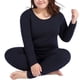 thumbnail image 1 of Sonducket Ropa interior térmica, ropa interior elástica para mujer, ropa cálida de manga larga para otoño, ropa interior elástica para invierno conjuntos de ropa Negro L Sonducket AP013605-04, 1 of 6