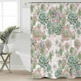 thumbnail image 4 of Shower Curtain Waterproof Shower Curtain for Bathroom,Bathtub,Shower, Summer Watercolor Tropical Plants Succulents Cactus Shower Curtain Set with Hooks for Home Decoration 72x72 Inch, 4 of 6