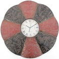 thumbnail image 3 of 2" X 30" X 30" Black & Red Traditional Floral Metal Wall Clock, 3 of 5