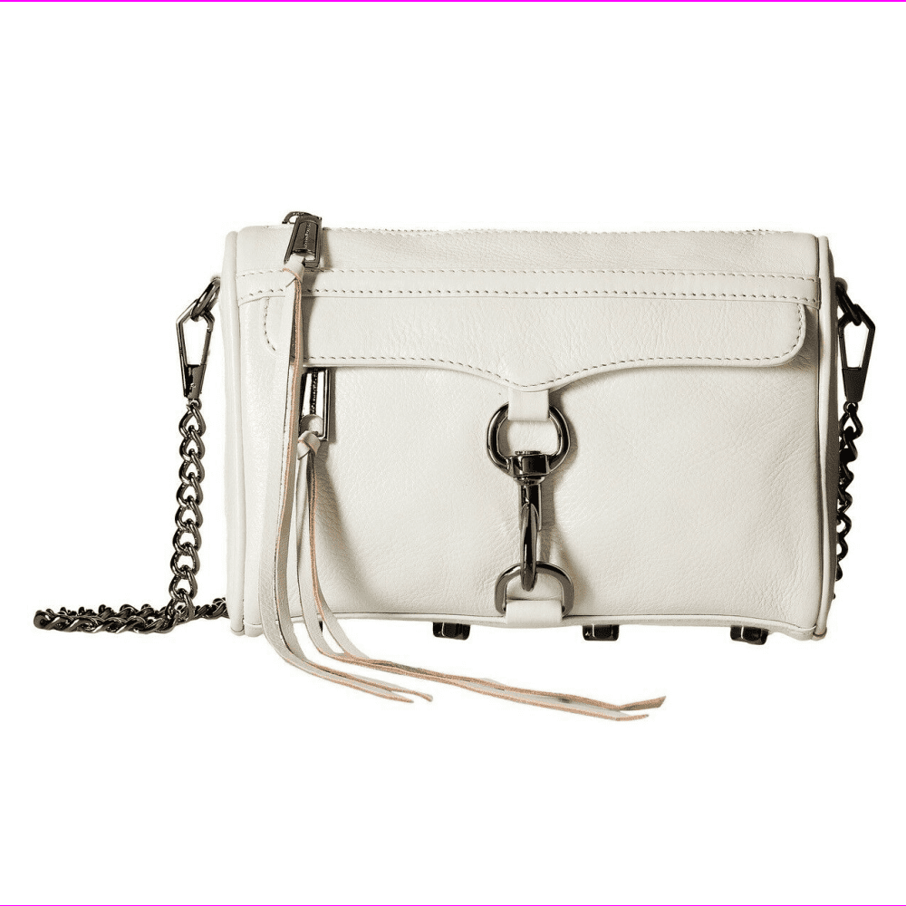 195 REBECCA MINKOFF LEATHER PUTTY MINI M.A.C. CROSSBODY SHOULDER CLUTCH BAG