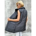 thumbnail image 2 of Eilly Bazar Black Puffer Vest Coat for Women Sleeveless Female Flap Pocket Zip Up Coat M, 2 of 5