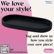 Urban Shop Black Ceramic Oval Tray, 11.8 W