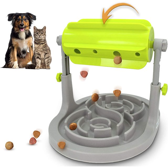 Juguete Interactivo Para Perros Y Gatos - Con Tazón Antideslizante - 2 En 1 - Juguete Inteligente Para Perros Pequeños Y Grandes,11 Feliz Sencillez