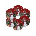 thumbnail image 7 of 13 Inch Round Placemats Set of 6, Red Snowman Christmas Non Slip Heat Insulation PP Table Mats, Xmas Tree Gifts Elk Snowflake Winter Washable Place Mats for Kitchen Dining Party Table Decor, 7 of 7