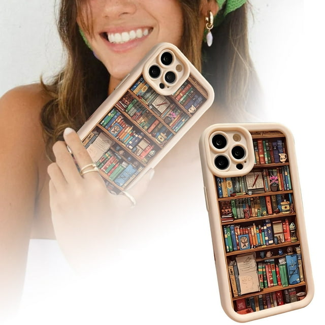 Klonfd Adorable Bookshelf Phone For All Book Lovers – Shockproof And TPU Soft Perfect For And