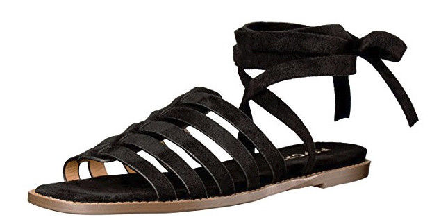 report black flat sandals