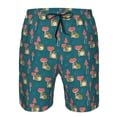 thumbnail image 3 of Disketp Men's Swim Trunks Hawaiian Breathable Surf Beach Swimsuits Mesh Lining Beach Shorts with Pockets-Frog and Mushrooms, 3 of 7