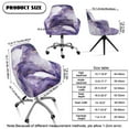 thumbnail image 7 of Whosucclay Purple Golden Marble Print Swivel Armchair Accent Dining Chair Cover for Office, Easy to Install Curved Back Chair Covers with Arms Anti-dust Computer Chair Slipcover with Arms, 7 of 7