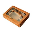 thumbnail image 3 of Caja de joyería, caja de almacenamiento de madera, decoración, caja de baratija de recuerdo, exhibición de joyería con tapa para collares, pendientes, 9 cuadrícula, 3 of 8