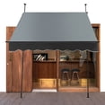 thumbnail image 6 of Grey Modern Sunshade, 95% Shade, SPF80++ UV Resistant. Polyester & Carbon Steel, Hand-Cranked. Ergonomic Handle, Wave Edging. For Terraces, Gardens, Shops. Assembly Needed., 6 of 15