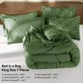 thumbnail image 5 of SONORO KATE King Comforter Set, 7 Pieces Bedding Sets for All Season, Bed in a Bag with Pleated Comforter - Flat Sheet & Fitted Sheet - Pillowcases & Shams, Olive Green, 5 of 6