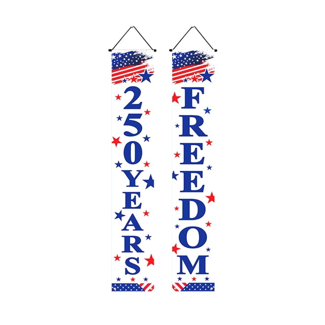 Independence Day Pattern Polyester Couplets Lightweight Durable Home Decor Festival Party Door Sign