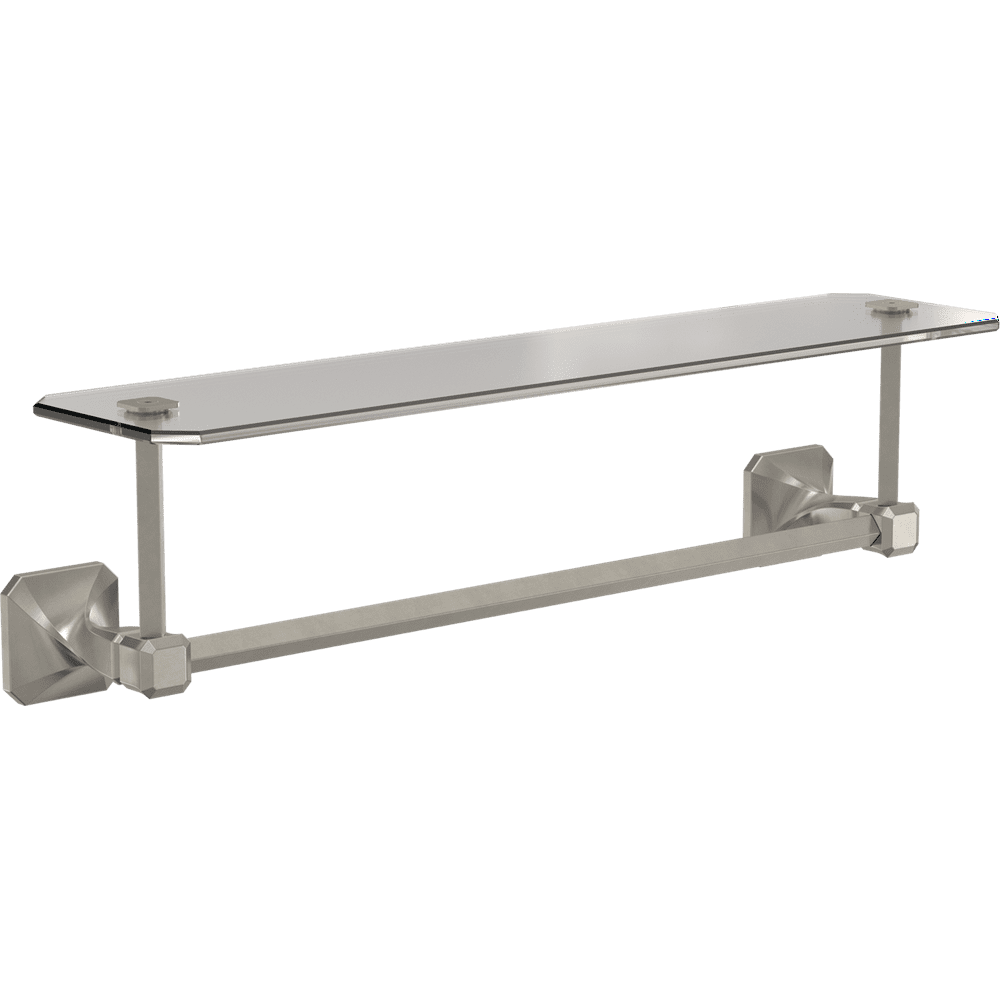 Napier 18" Towel Bar with Glass Shelf in Satin Nickel