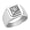 Silver, variant on Initial Floral Box Letter C Monogram Stainless Steel Signet Ring