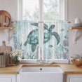 thumbnail image 2 of Coastal Sea Turtle Kitchen Curtains, Nautical Marine Jellyfish Coral Light Filtering Window Curtain Panels, 2Pcs Rod Pocket Window Treatments Set for RV Dining Room Study Room 42x54 Inches, 2 of 9