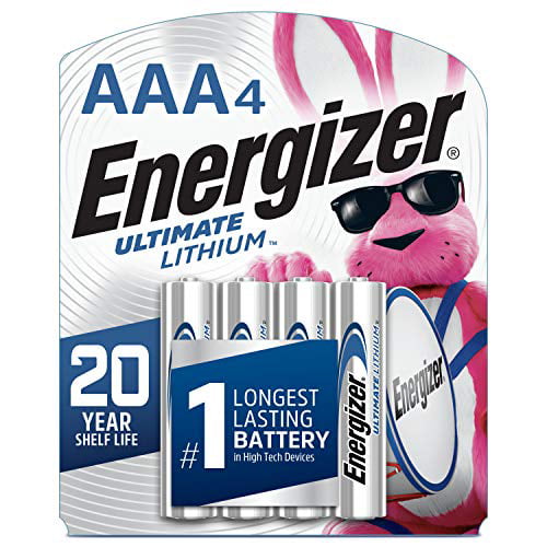 Energizer Ultimate Lithium AAA Batteries 4 Pack World’s Longest-Lasting AAA Battery in High-Tech Devices