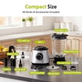 thumbnail image 6 of Food Processor Blender Combo, 10-in-1 Multi-Purpose Electric Food Processor for Slicing, Dough Kneading, Chopping & Puree, 1.5L Glass Blender Jar & 1.5L Processing Bowl, 300W, 2 Speeds + Pulse, Black, 6 of 6