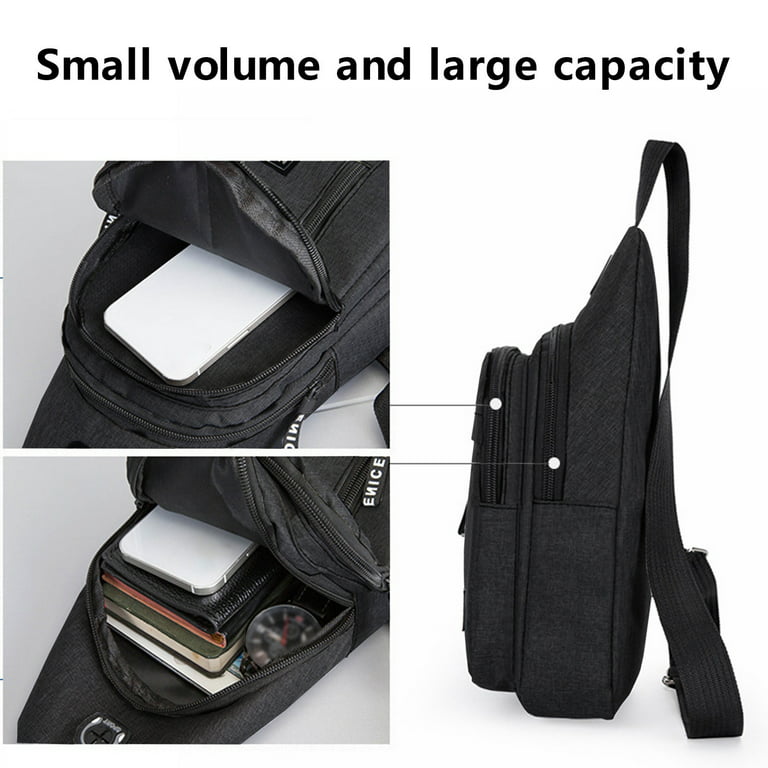 Big Holiday Deals! Dqueduo Small Sling Bag Crossbody Chest Shoulder Water Resistant Sling Purse One Strap Travel Bag for Men Women Boys with Earphone