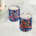 thumbnail image 2 of Yayeee 2 Pack Qtip Holder Bathroom Cotton Swab Canister with Lid Clear Dispenser Set, Pink Flowers Pattern, 2 of 6