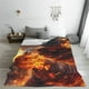 thumbnail image 5 of Fotbe Western Fire Cowboy Manta de Franela Acolchonada con Estampado, Súper Suave y Esponjosa, Extra Grande para Sofá, Cama, Uso Todo el Año-80"x60", 5 of 7