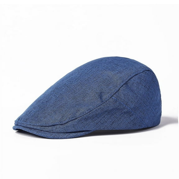 SikaFu Beret Hat Men's Spring And Summer Thin Air -Breathable Imitation Hemp Tongue Cap Solid Color Forward Hat Middle Elderly Sunscreen Hat