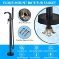 thumbnail image 6 of Oil Rubbed Bronze Floor Mount Tub Filler Freestanding Waterfall Bathtub Faucet, 6 of 11