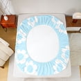 thumbnail image 5 of Homewish Cute Cartoon Floral Bed Sheets,Abstract Daisy Blossom King Sheets,Blue White Sheet Set For Kids,Super Cozy Room Decor,4-Piece, 5 of 7