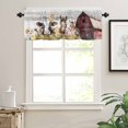 thumbnail image 2 of Farmhouse Animals Kitchen Valances for Windows 42x18 Inch Kitchen Curtains Valances Rod Pocket Cow Pig in Fence Retro Wood Barn Bathroom Window Valances for Window Treatment Decor, 2 of 6