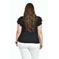 thumbnail image 3 of Blusa con volantes Roman Fashion / Tallas Extras, 1891 (Negro) negro 40, 3 of 6
