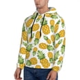 thumbnail image 2 of KLL Pineapple Print Mens Hoodie Long Sleeve Casual Pullover Hooded Sweatshirt Fashion Drawstring Hoodies with Pocket-Large, 2 of 6