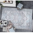 thumbnail image 4 of GLN Rugs Memphis - Indoor, Machine Washable Area Rug 6'x9' Turkish Ice Blue/Gray Home Carpet, 4 of 8