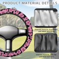 thumbnail image 4 of ZUXONGSY Pink Flower Golf Cart Steering Wheel Covers Club Car Accessories Feels Good in Handling Steering Wheel Cover Protector Universal Automotive Steering Wheel Cover Gifts for Golfer Womens, 4 of 7