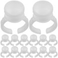 thumbnail image 1 of EeaseMX 100 anillos de maquillaje para pestañas, soporte para anillos de tinta, contenedor de pigmento desechable para tatuaje de cejas, sin separación, talla M (blanco), 1 of 8