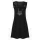thumbnail image 4 of Mini vestido de encaje de vacaciones sin mangas con cuello en V informal con estampado de verano para mujer a la moda Fridja  hj3459, 4 of 5