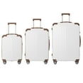 thumbnail image 2 of PONPRNGY Hardside Expandable Luggage with Spinner Wheels, White, 3-Piece Set (20/24/28), 2 of 6