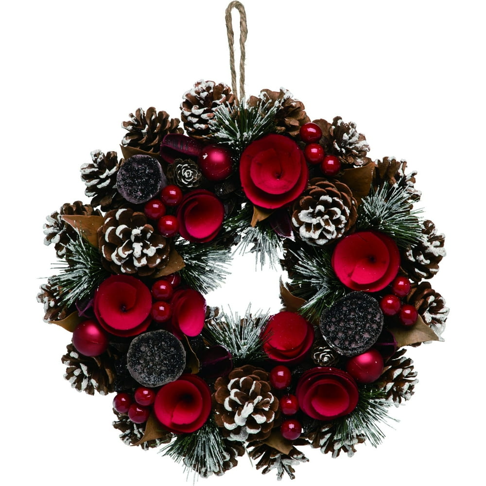 Pine cone and Berries Artificial Christmas Wreath 12Inch, Unlit