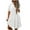 White, variant on ShomPort Cotton Linen Casual Dress for Women Summer Loose Lapel Button Up Short Sleeve Midi Dresses