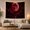 Red Moon Night, variant on Blood Moon Over Jagged Mountains with Silhouetted Trees and Black Butterflies Eerie Gothic for Dark Art Lovers Fantasy Wall Decor Halloween Gift Tapestry Wall Hanging for Bedroom and Living Room