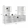 thumbnail image 2 of RichYa 4Pcs Kitchen Pantry Storage Cabinet Set,Modular Furniture Cabinets with Display Glass Doors,Hutch Buffet Cabinet with Shelves & Countertop for Dining Room,White, 2 of 10