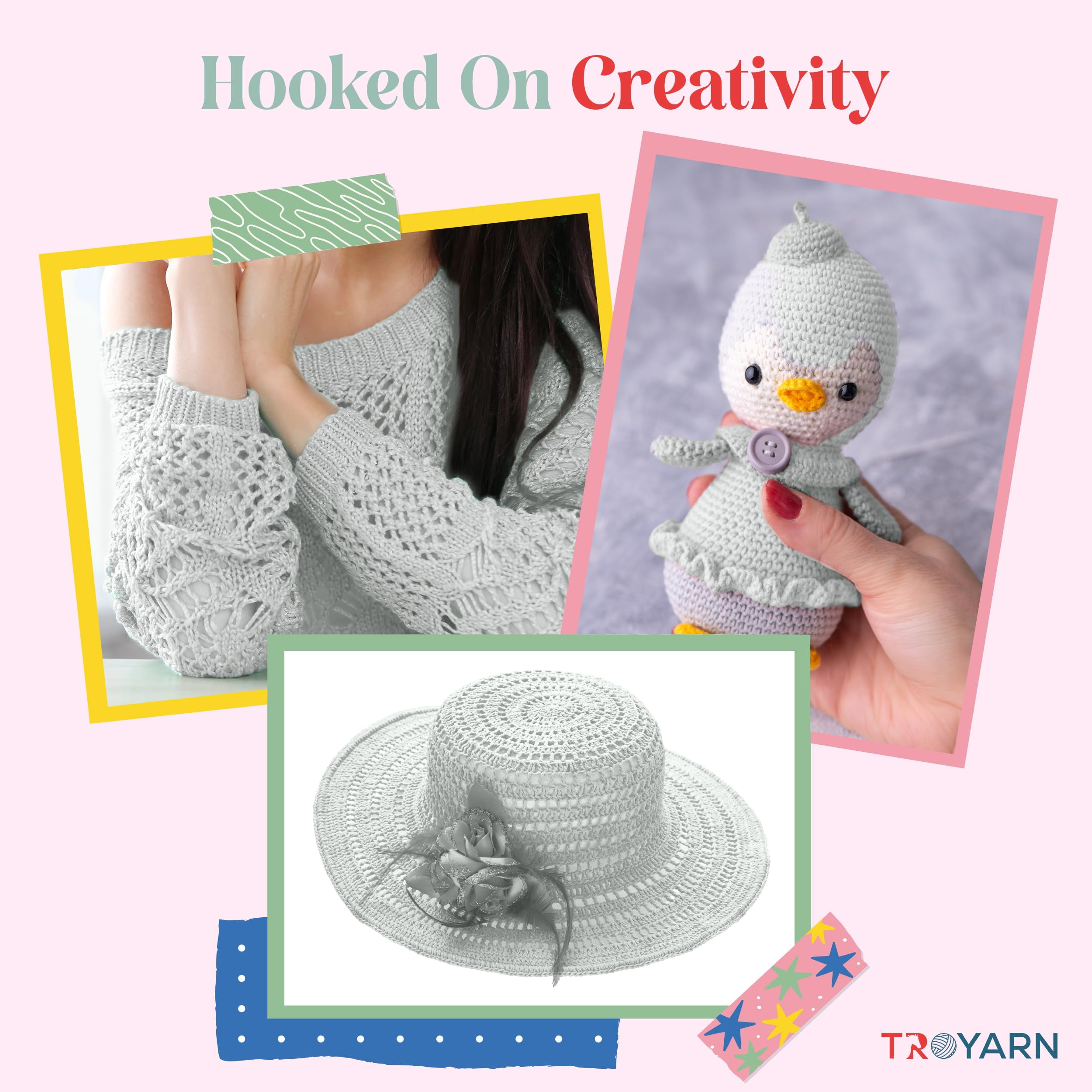 Yarn for Crocheting & Knitting - 2 Skeins (2x383 Yds) (1051055 - Sugar White) Crochet Yarn - 100% Microfiber Acrylic Yarn - Knitting Yarn for Craft Projects