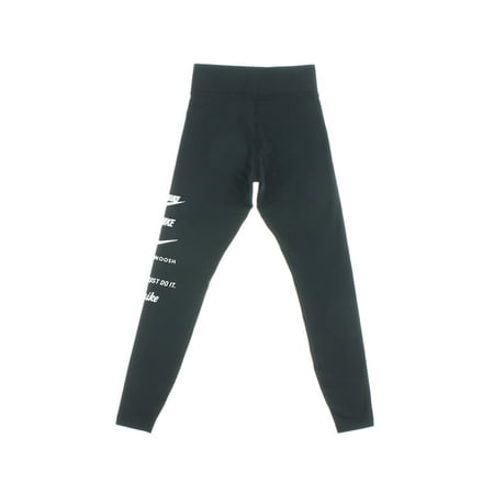 Nike Sportswear Swoosh High-Waisted Womens Active Pants Size Xs, Color: Black/White