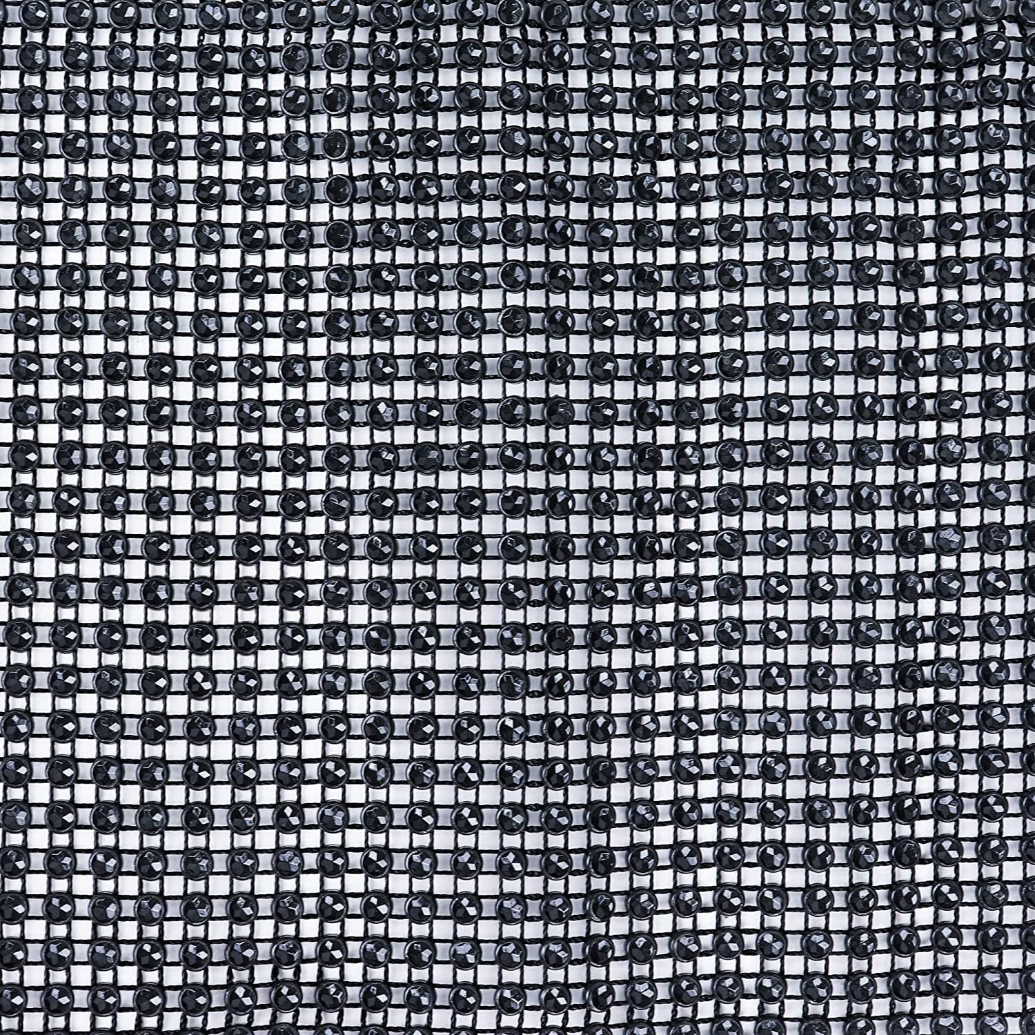 O'Creme Rhinestone Mesh Ribbon Wrap 24 Row 4-1/2 Inch Wide x 10 Yards, Black