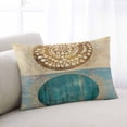 thumbnail image 2 of Teal Beige Abstract Art Throw Pillow Cover 20 x 26 Inch Decorative Pillow Cover Vintage Circle Retro Art Lumbar Pillowcase Seasonal Rectangle Cushion Case for Couch Sofa Bed Living Room, 2 of 7