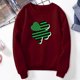 thumbnail image 2 of St. Patrick's Day Suéter de hombre Fleece Impreso Casual Cuello redondo Pullover Top Pompotops oipoqjl18923, 2 of 3