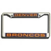 Denver Broncos License Plate Frame Laser Cut Chrome
