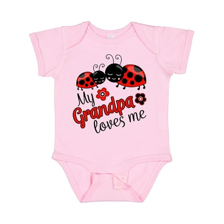 

Inktastic My Grandpa Loves Me with Cute Ladybugs Gift Baby Boy or Baby Girl Bodysuit